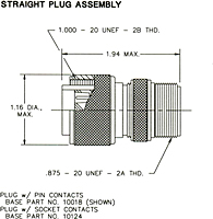 Straight Plug Assembly Dimensional Drawing