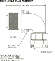 Right Angle Plug Assembly Dimensional Drawing